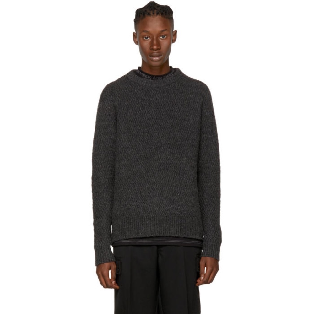 Acne Studios Grey Nyle Zig Zag Sweater - Men's